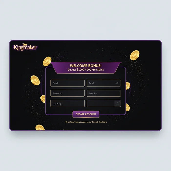 Kingmaker Casino Signup